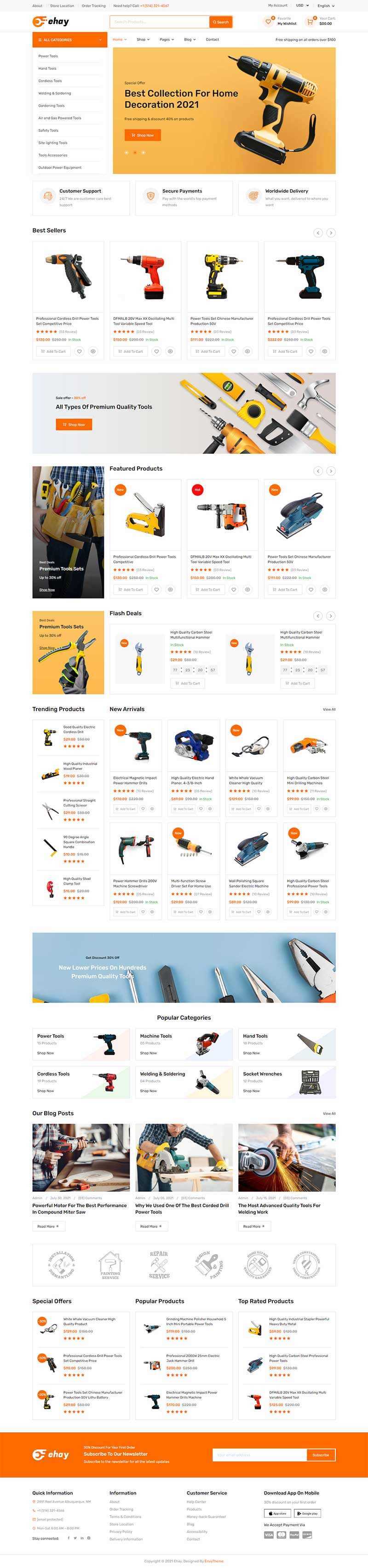 响应式橙色的家用电器商城html模板 - 简单网创项目资源网