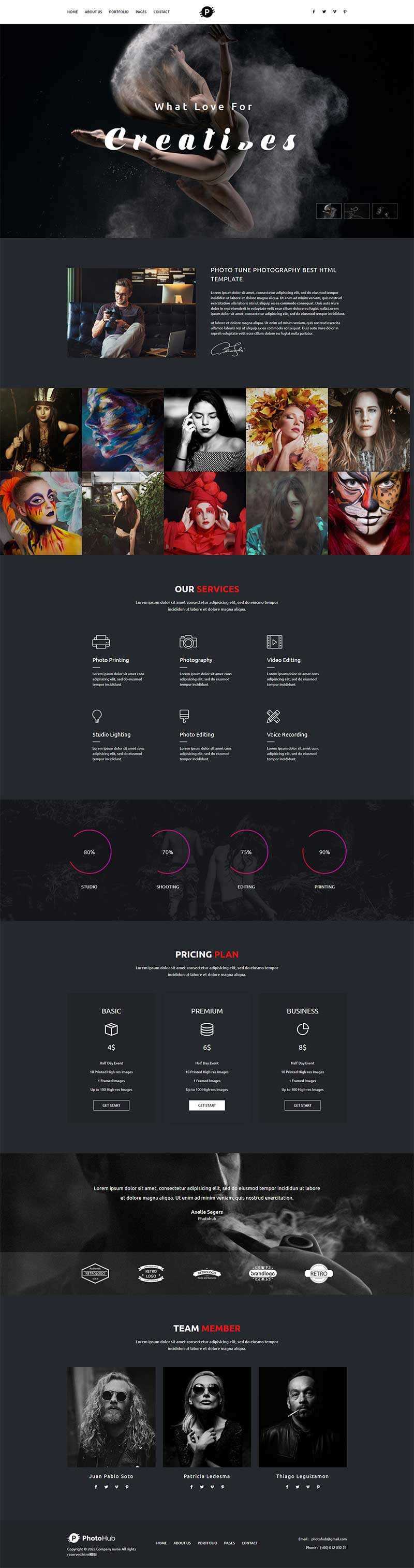 HTML5摄影俱乐部作品展示网站html模板 - 简单网创项目资源网