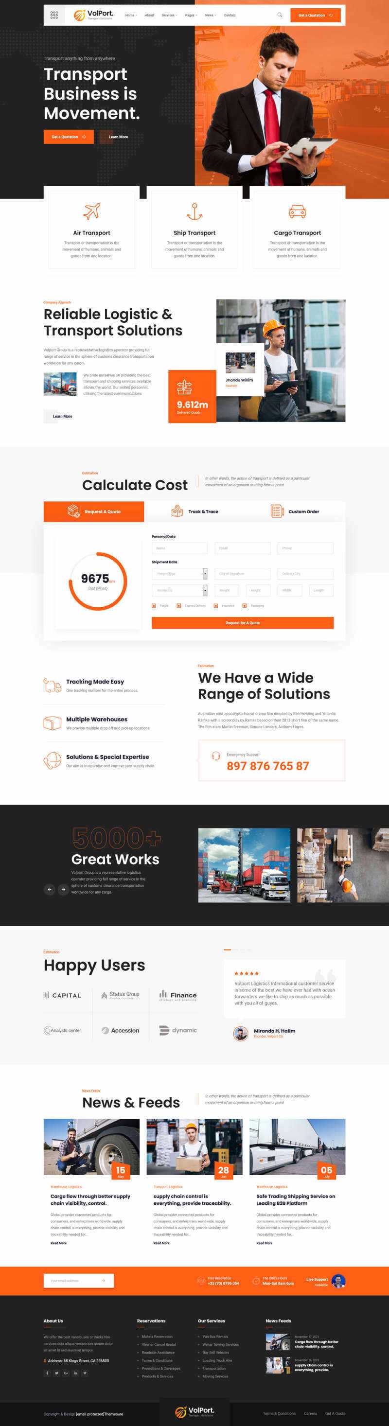 物流和运输企业官网HTML5模板 - 简单网创项目资源网