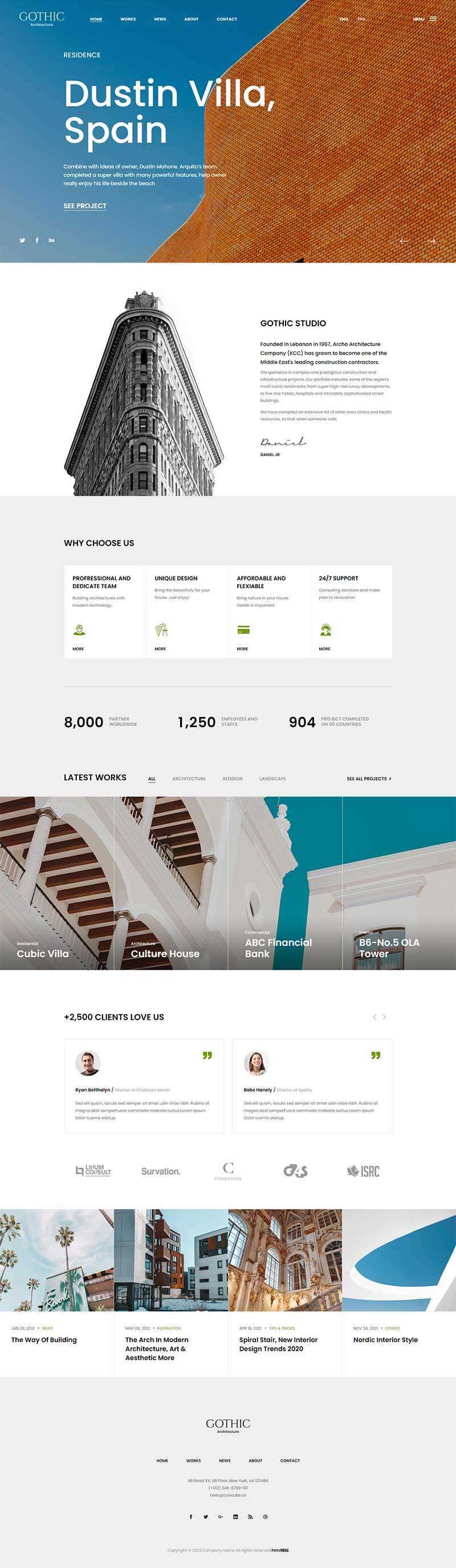 建筑施工设计服务公司网站html模板 - 简单网创项目资源网