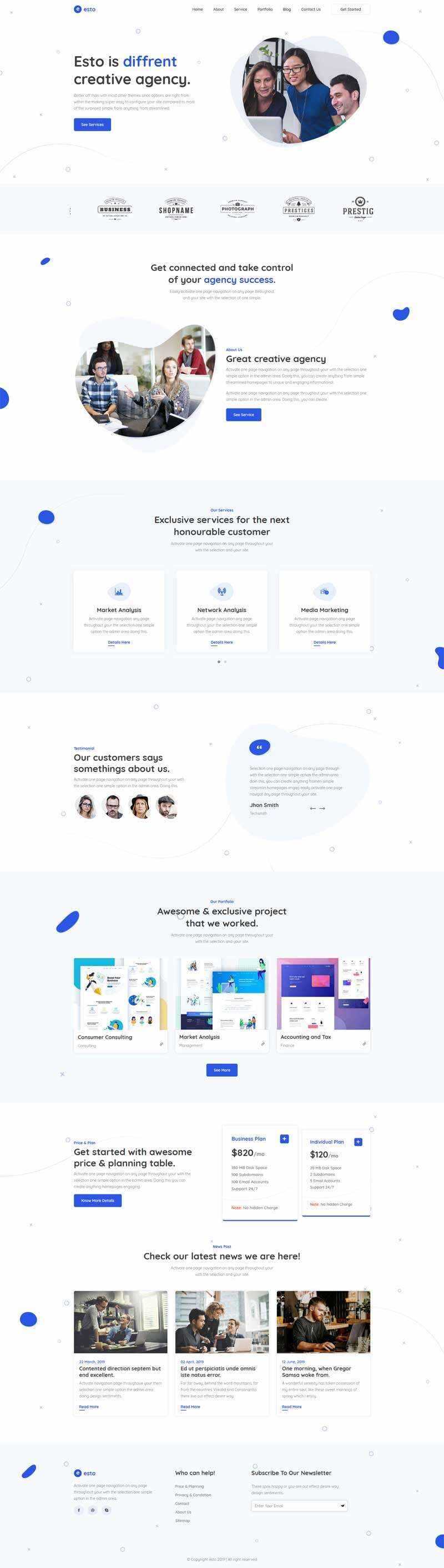 响应式创意的微小企业工作室网站html模板 - 简单网创项目资源网