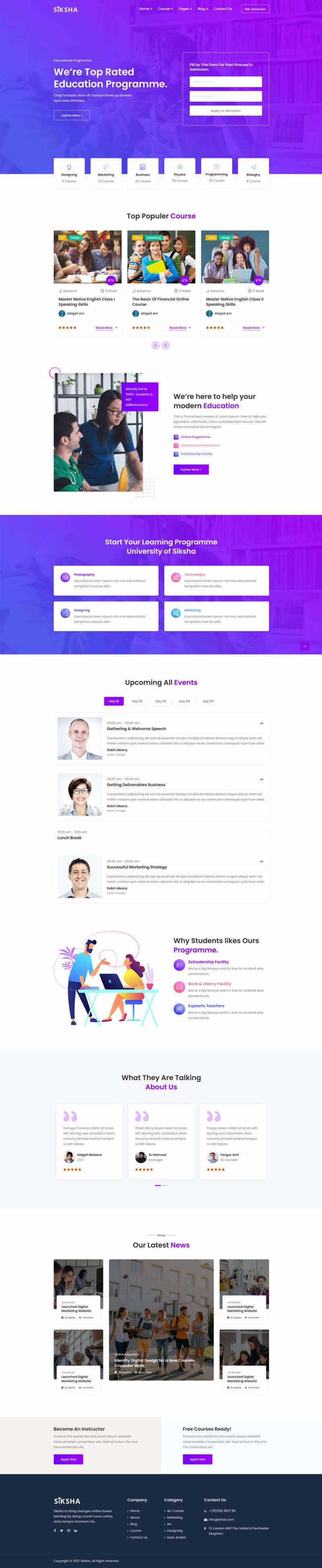 在线课程教育服务机构html模板 - 简单网创项目资源网