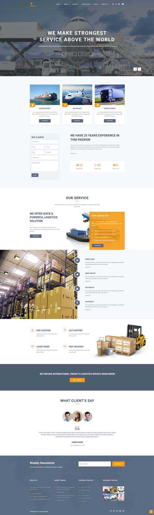 响应式运输物流网站html模板 - 简单网创项目资源网