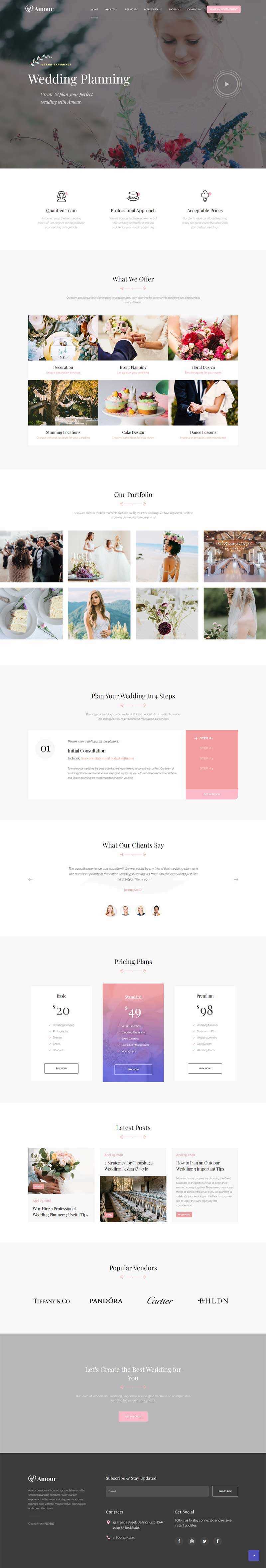 粉色简约的婚庆婚礼策划网站html模板 - 简单网创项目资源网