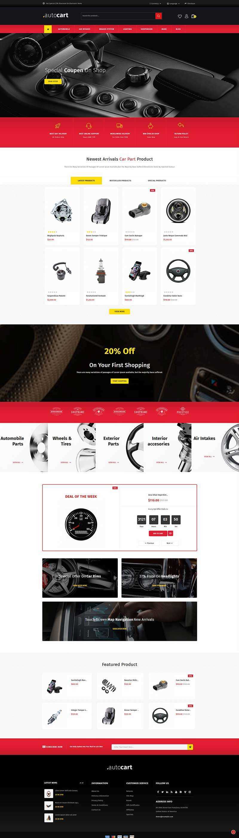 高端大气的汽车零件电商网站html模板 - 简单网创项目资源网