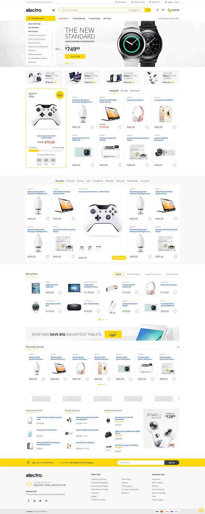 简洁明亮的综合型电子商城html模板 - 简单网创项目资源网