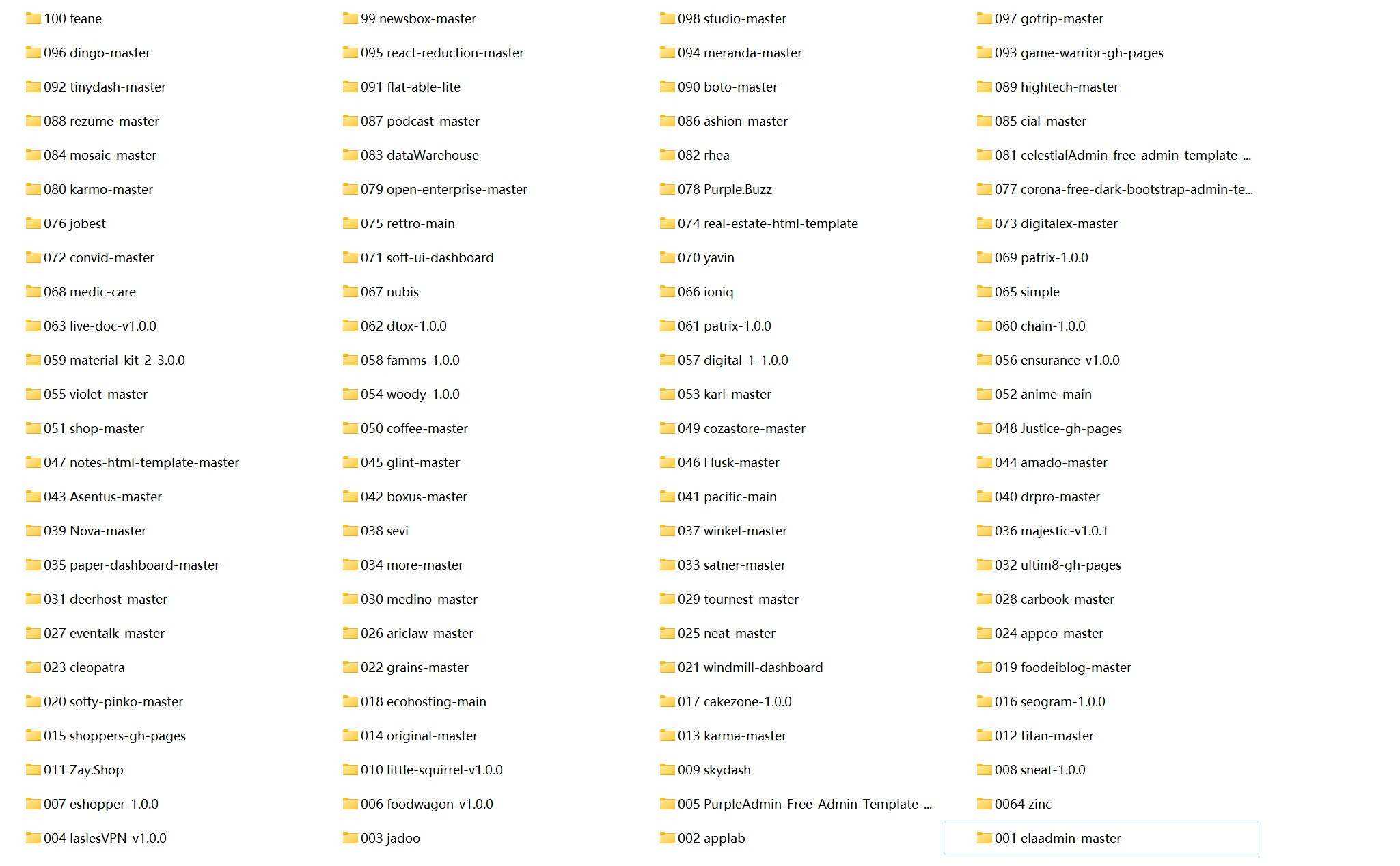 2022年新款100个HTML5模板 包含后台和各类型前端 - 简单网创项目资源网