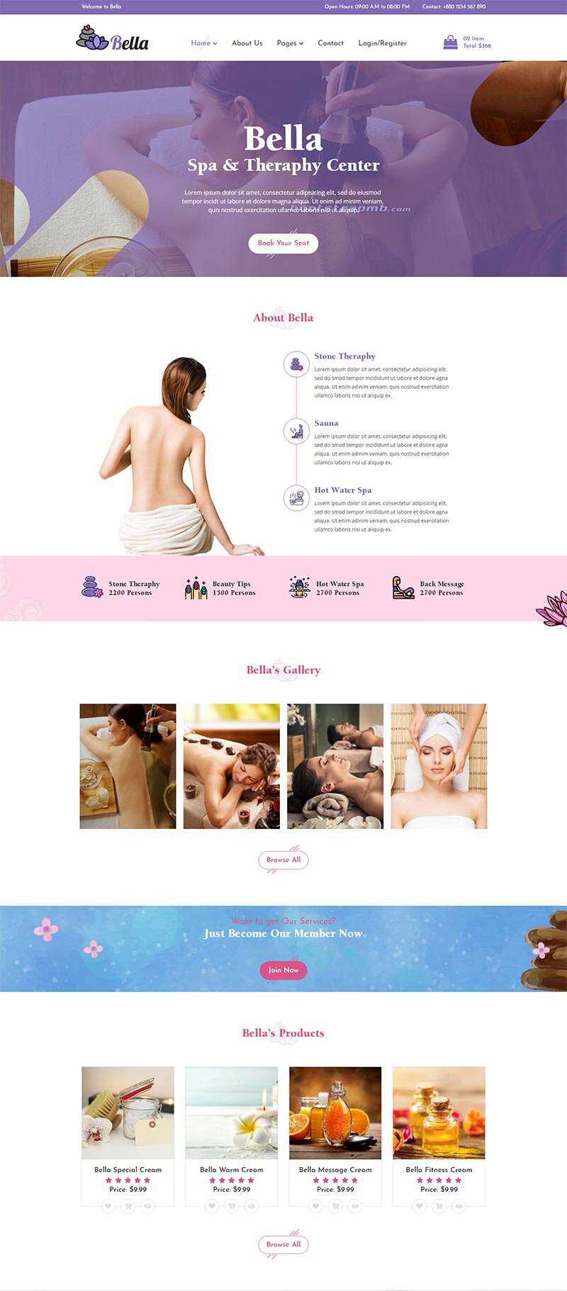 Bootstrap响应式Spa养生馆电商网站html模板 - 简单网创项目资源网