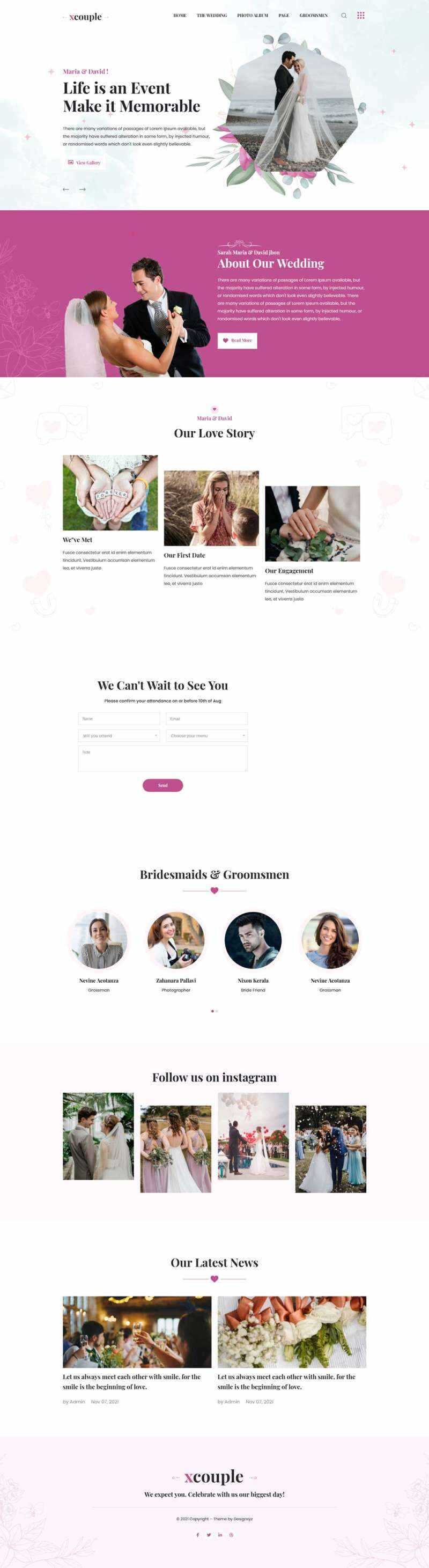 婚礼图片相册展示HTML模板 - 简单网创项目资源网