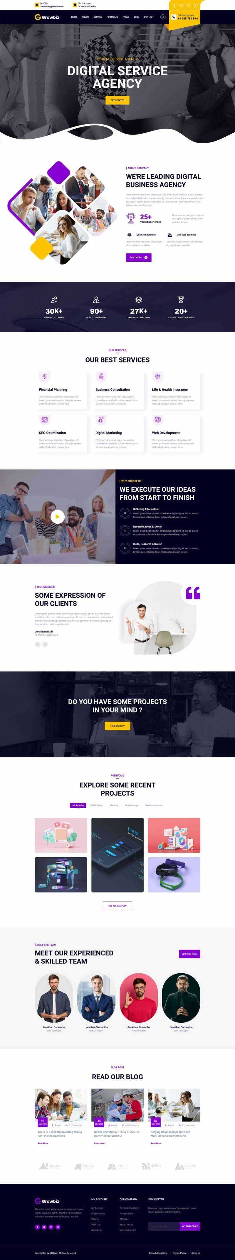 Bootstrap数字软件服务官网HTML5模板 - 简单网创项目资源网