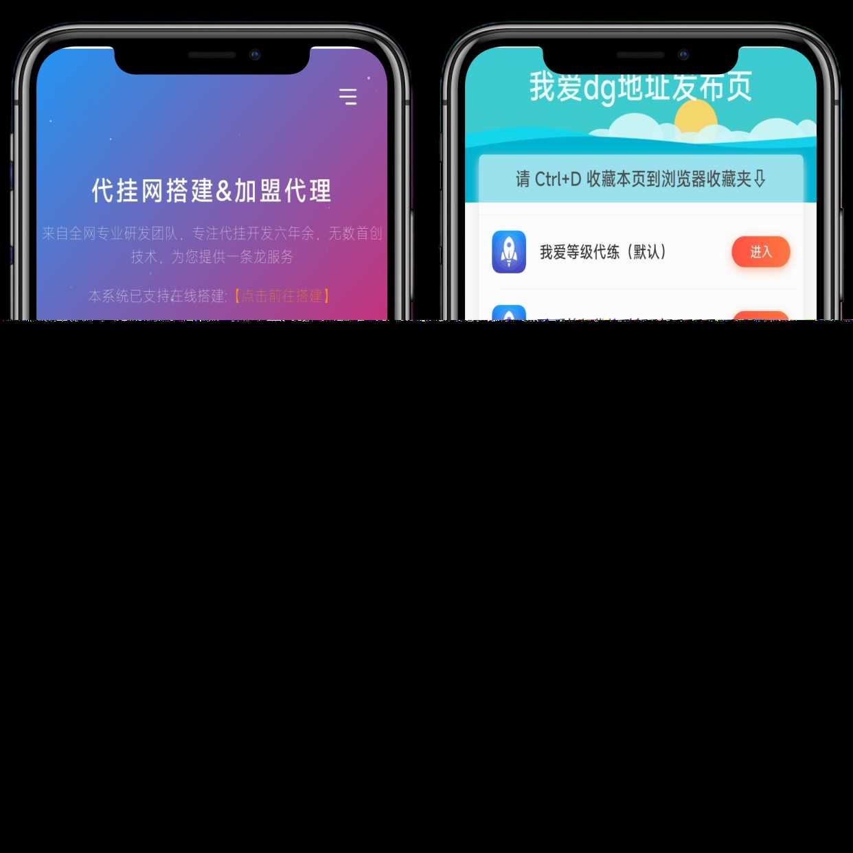 分享一款好看的D挂单页+加盟代理+网址发布页+app下载页 - 简单网创项目资源网