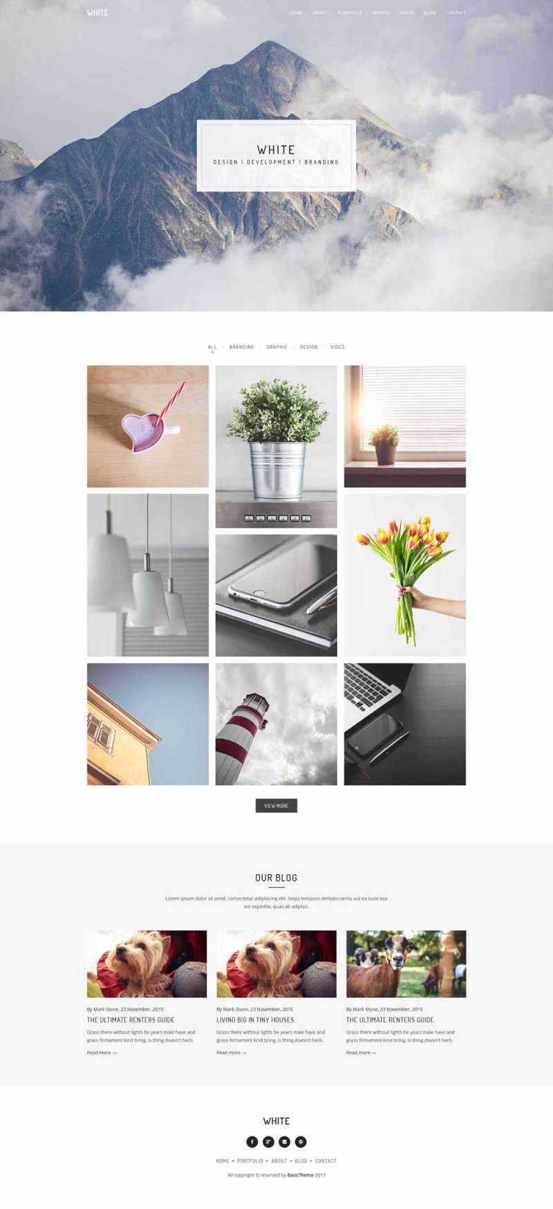 bootstrap轻量级图片相册博客html模板 - 简单网创项目资源网