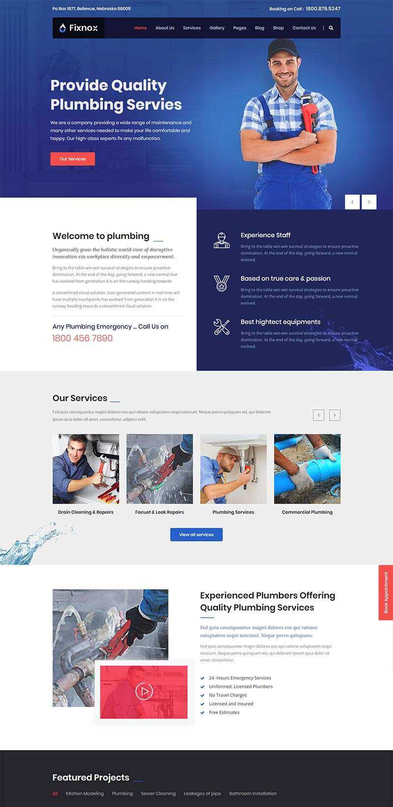 Bootstrap管道修理家政保洁公司网站html模板 - 简单网创项目资源网
