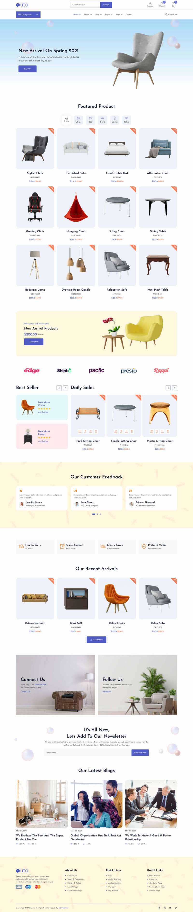 响应式的家具店铺HTML模板 - 简单网创项目资源网