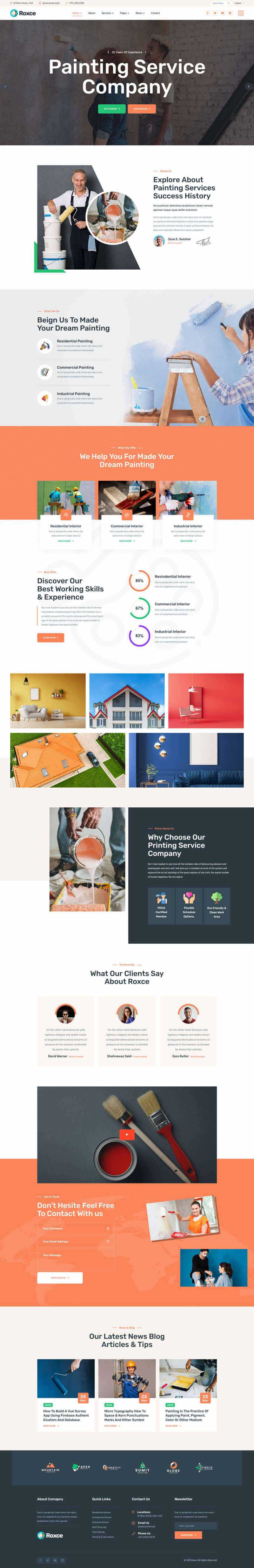 Bootstrap5响应式涂料油漆厂家网站html模板 - 简单网创项目资源网