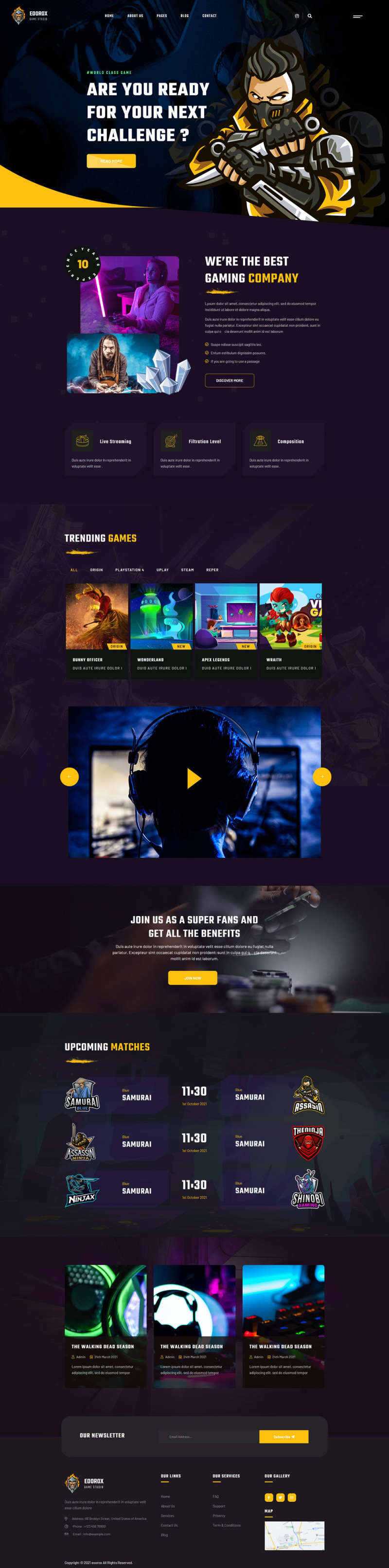 电子竞技游戏行业html5网站模板 - 简单网创项目资源网