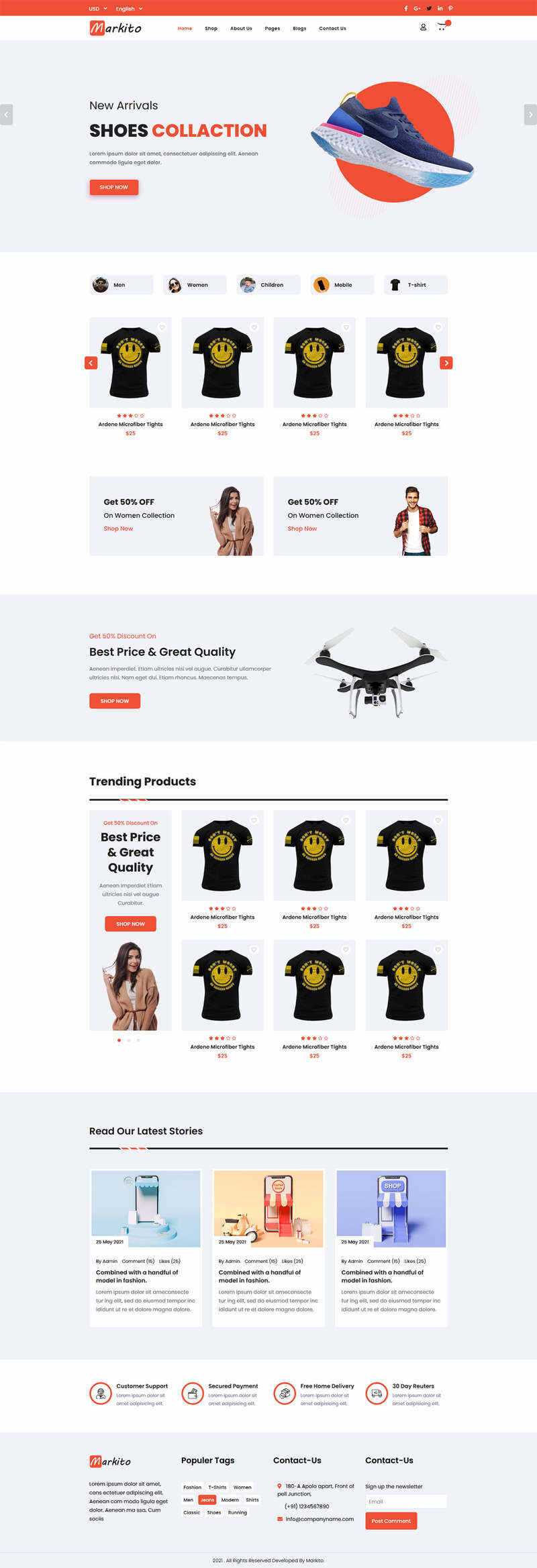 响应式多用途的生活类电商HTML模板 - 简单网创项目资源网