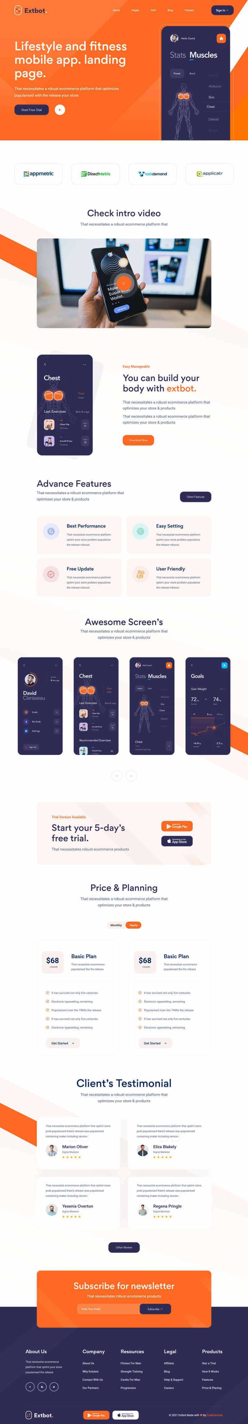 响应式健身运动app官网展示html模板 - 简单网创项目资源网