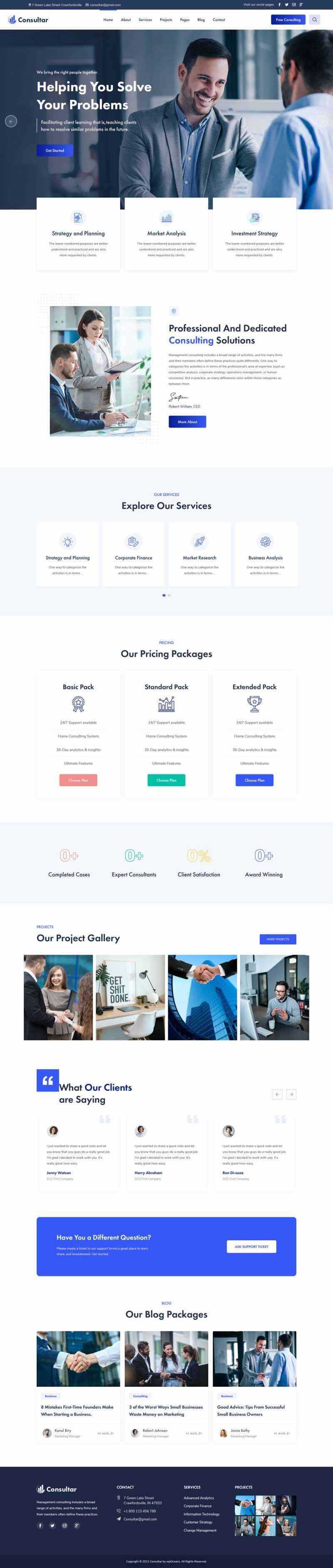 响应式商业咨询解决方案HTML5网站模板 - 简单网创项目资源网