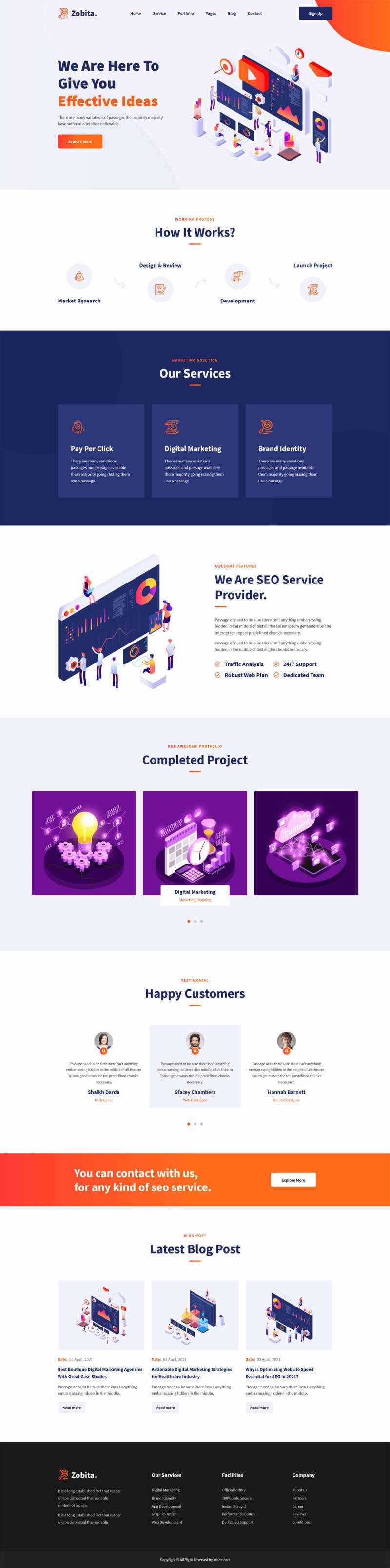 响应式数字营销网络公司HTML模板 - 简单网创项目资源网