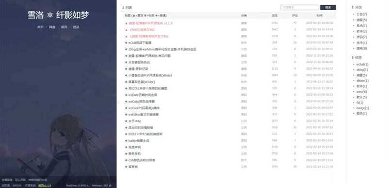 个人博客系统源码 雪落.溯雪Sxlog轻博客源码 - 简单网创项目资源网