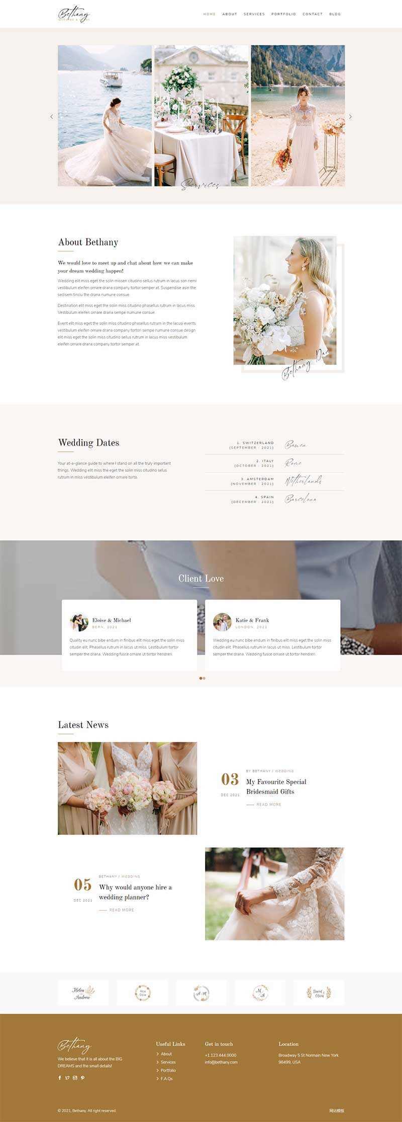 bootstrap响应式婚礼活动策划公司网页模板 - 简单网创项目资源网