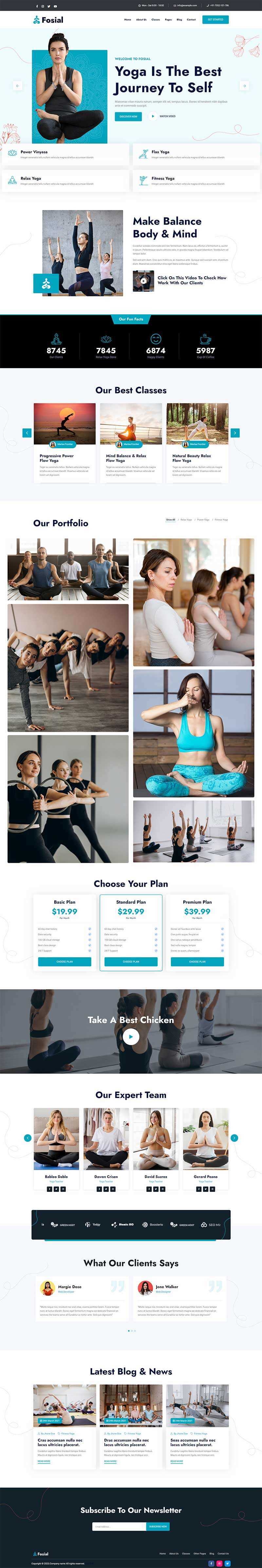 瑜伽培训机构HTML5网站模板 - 简单网创项目资源网