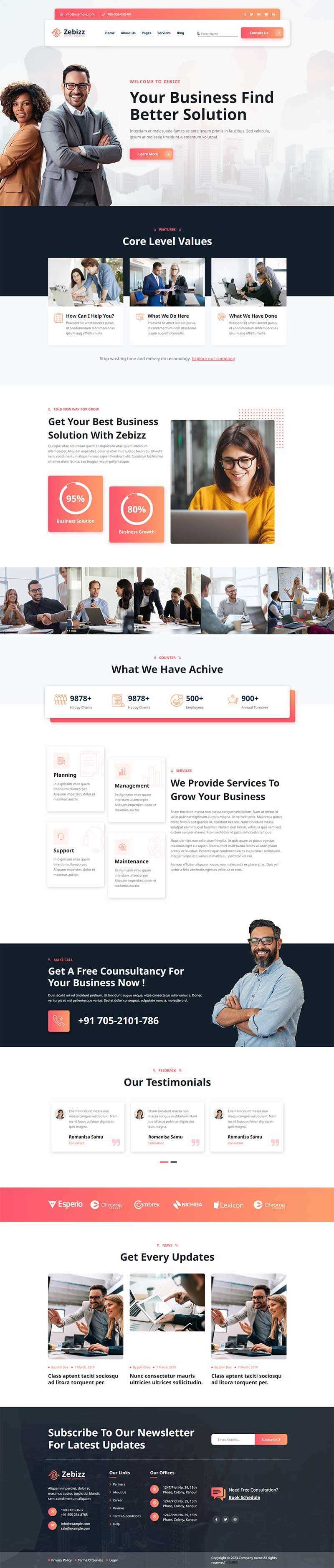 企业商务咨询服务公司网站html模板 - 简单网创项目资源网