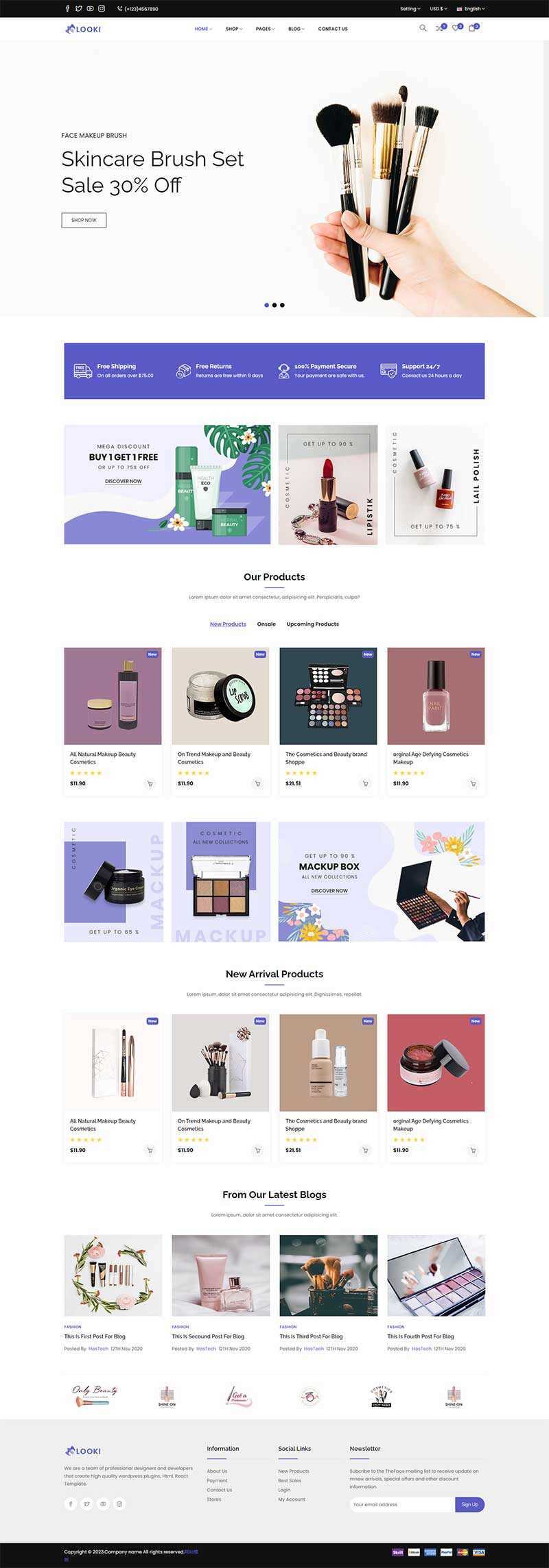 Bootstrap5美容化妆品电子商务html模板 - 简单网创项目资源网