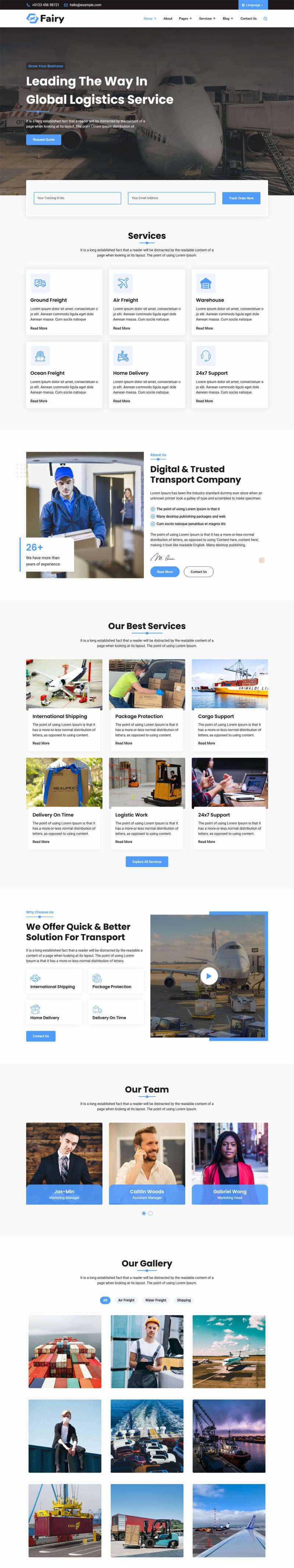 bootstrap响应式多功能的物流快递公司HTML模板 - 简单网创项目资源网