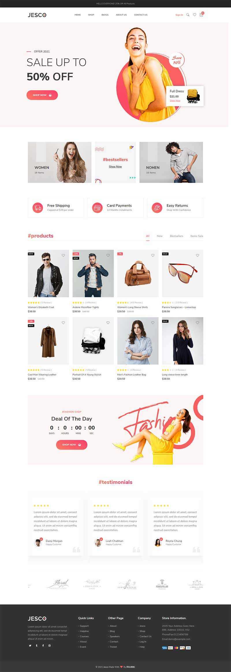 响应式时尚服装配饰商城HTML模板 - 简单网创项目资源网