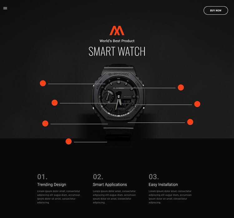 时尚腕表产品介绍html5模板 - 简单网创项目资源网