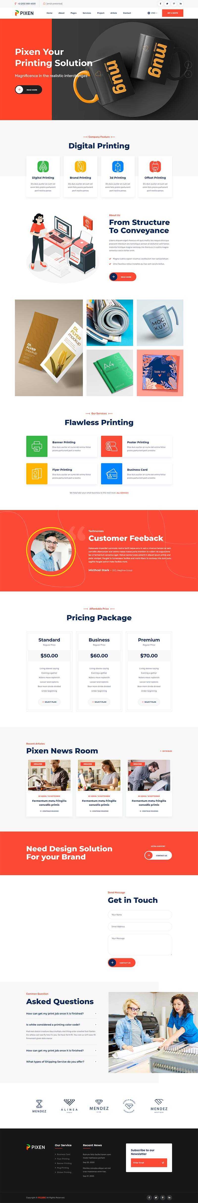 bootstrap响应式平面广告印刷设计公司HTML5模板 - 简单网创项目资源网
