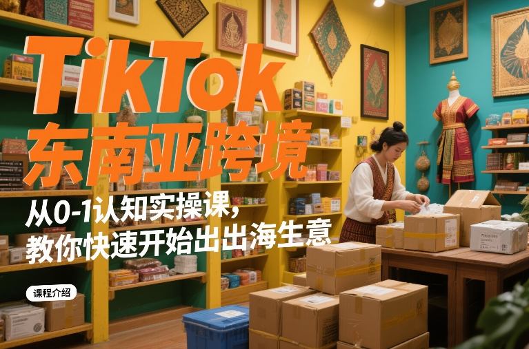 TikTok东南亚跨境从0-1认知实操课，教你快速开始出海生意 - 简单网创项目资源网