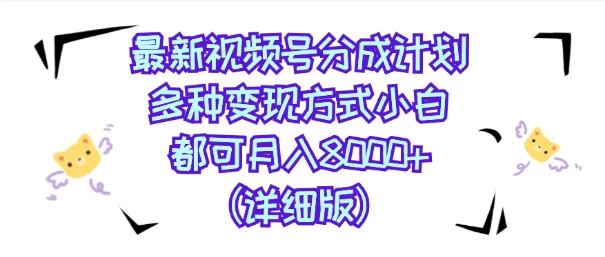 视频号创作者分成计划，多种变现方式，选择适合你领域赛道，小白轻松月入8000+（详细版） - 简单网创项目资源网