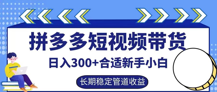 拼多多短视频带货日入300+保姆级实操账户展示 - 简单网创项目资源网