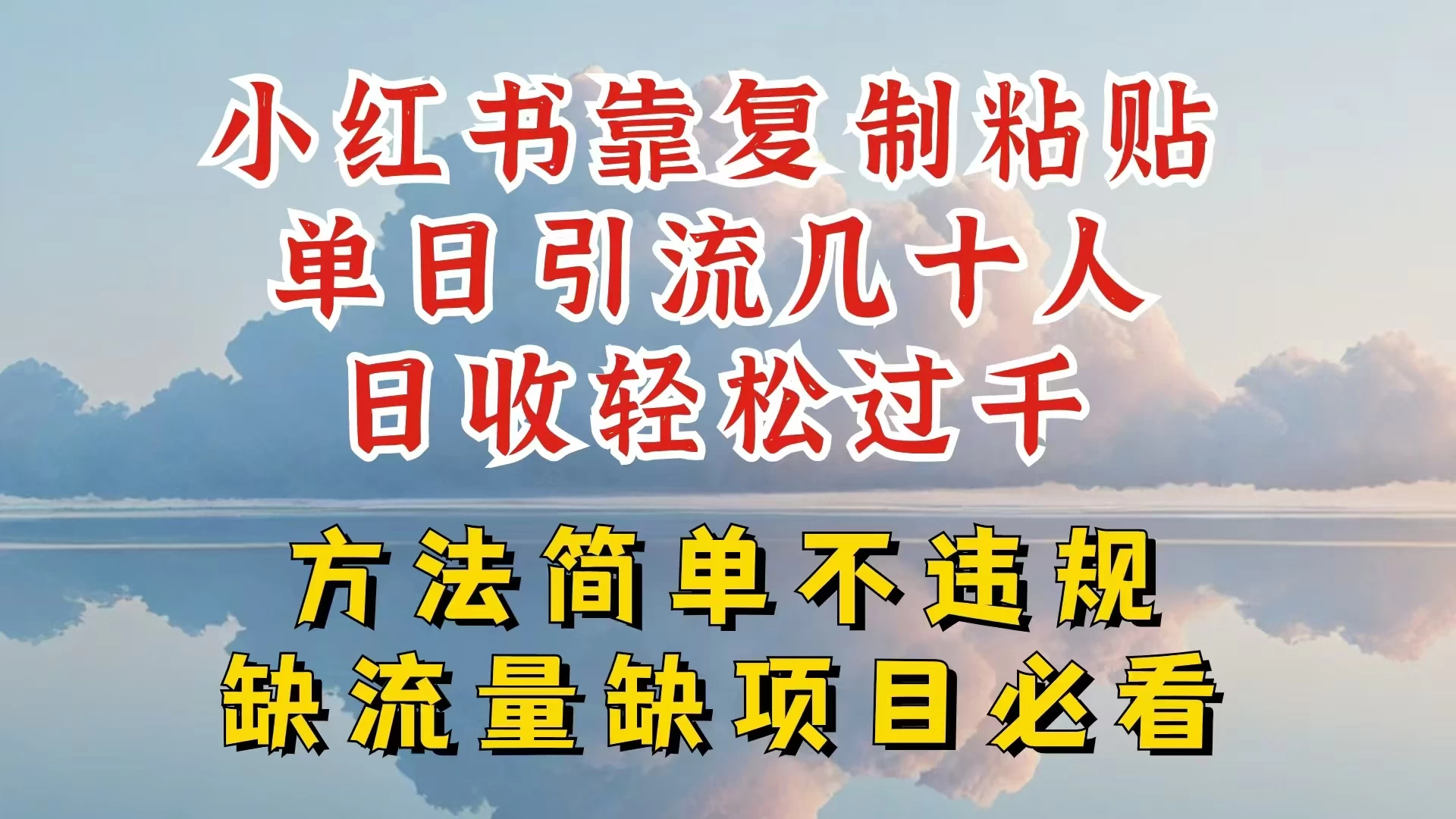 你还在做小红书图文带货和接商单吗,限流就算了,还不赚钱,现在最变态的赚钱方法,还得是暴力引流,私域变现 - 简单网创项目资源网