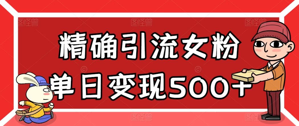 精确引流女粉,单日变现500+,高复购,保姆级教程 - 简单网创项目资源网