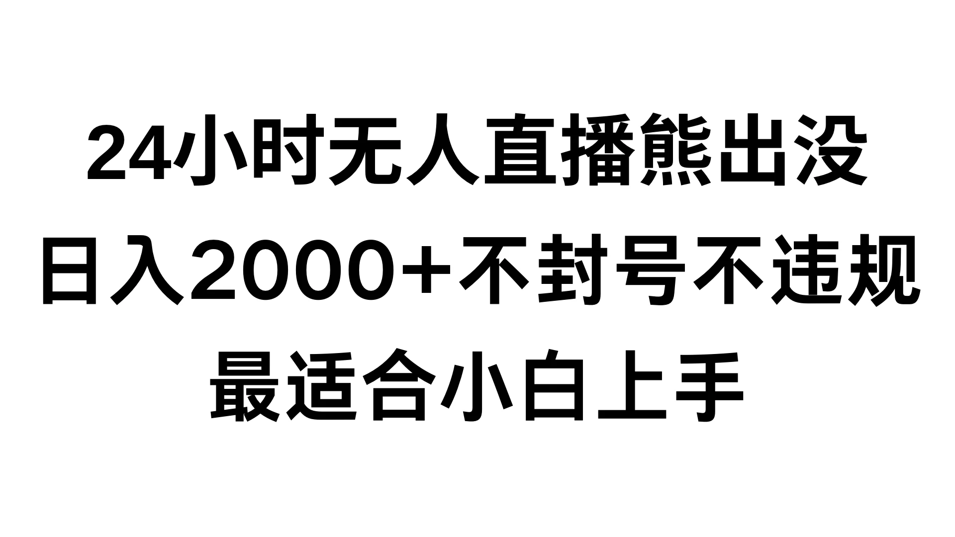 快手24小时无人直播熊出没，不封直播间，不违规，日入2000+，最适合小白上手，保姆式教学 - 简单网创项目资源网