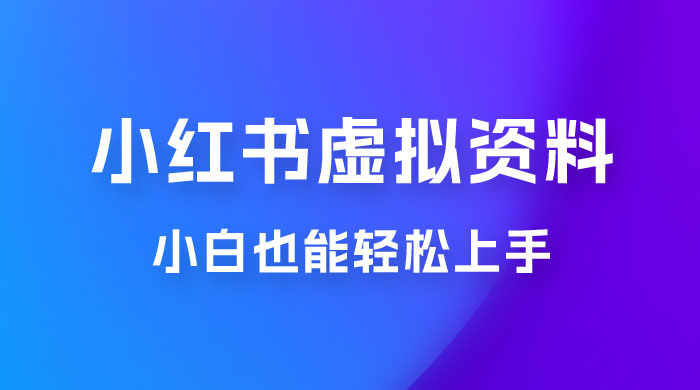 小红书虚拟资料掘金,日入 300+ 小白也能轻松上手的蓝海项目 小红书虚拟资料掘金,日入 300+ 小白也能轻松上手的蓝海项目