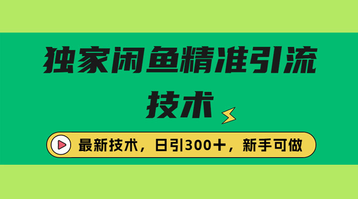 独家闲鱼引流技术，日引 300+ 实战玩法 - 简单网创项目资源网