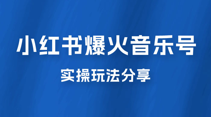 副业拆解：小红书爆火音乐号引流变现项目，视频版一条龙实操玩法分享给你 - 简单网创项目资源网