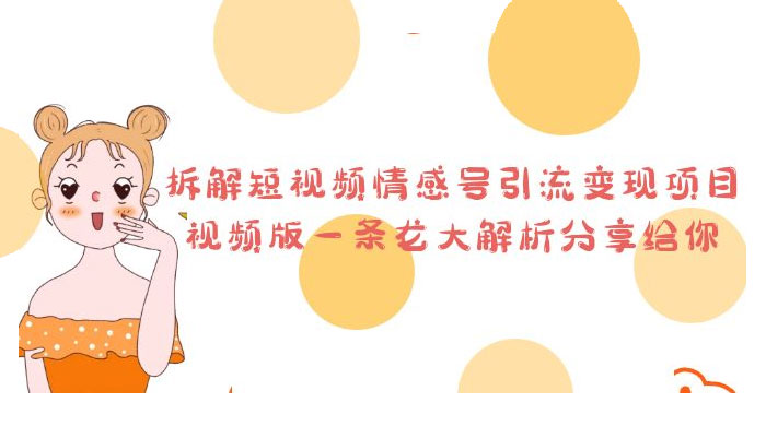拆解短视频情感号引流变现项目：视频版一条龙大解析分享给你 - 简单网创项目资源网