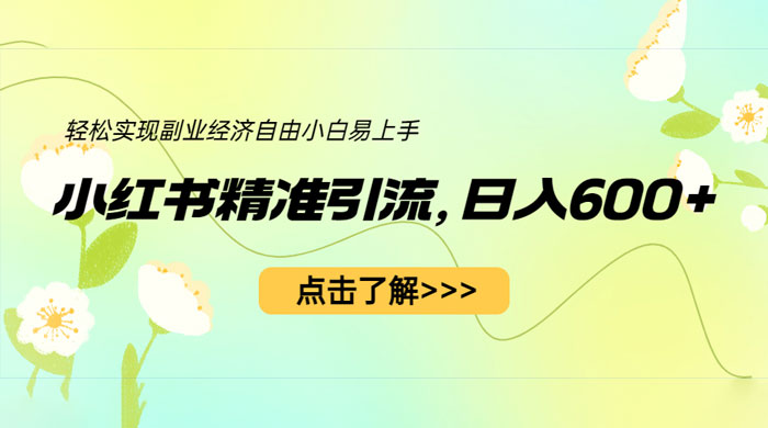 小红书精准引流:轻松实现副业经济自由(教程 + 1153G 资源) 小红书精准引流:轻松实现副业经济自由(教程 + 1153G 资源)