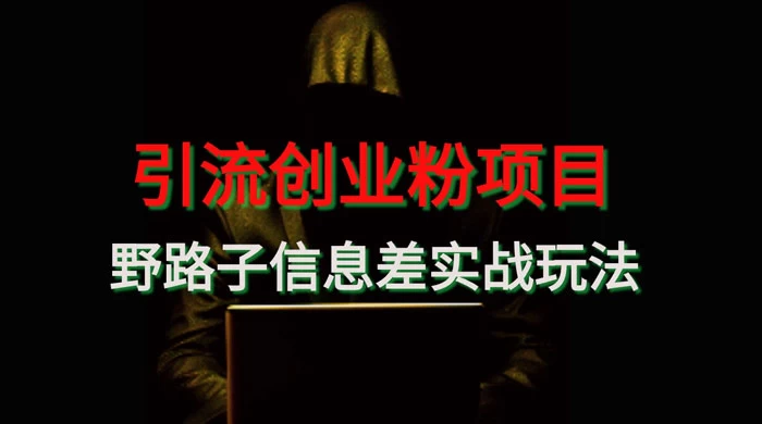 野路子信息差玩法实战教学，引流创业粉 - 简单网创项目资源网
