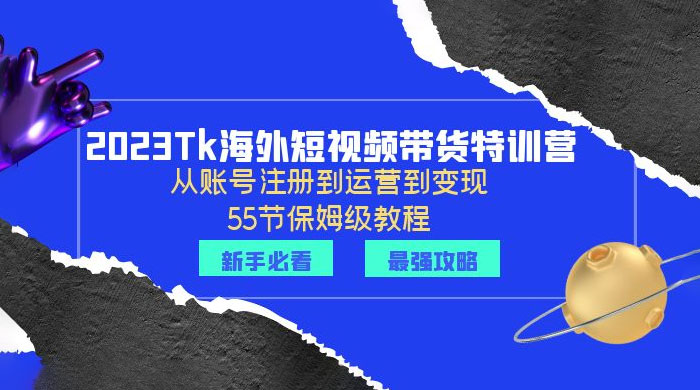 2023 Tk 海外短视频带货特训营：从账号注册到运营到变现 - 简单网创项目资源网