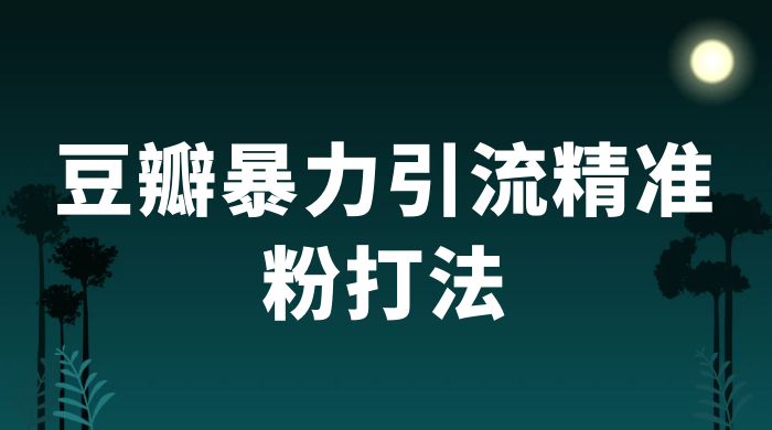 豆瓣暴力引流精准粉打法 一天轻松引流 100+ - 简单网创项目资源网