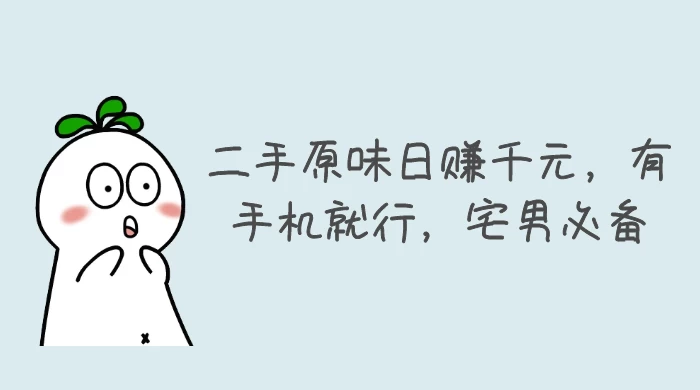 二手原味日赚千元，有手机就行，宅男必备【揭秘】 - 简单网创项目资源网