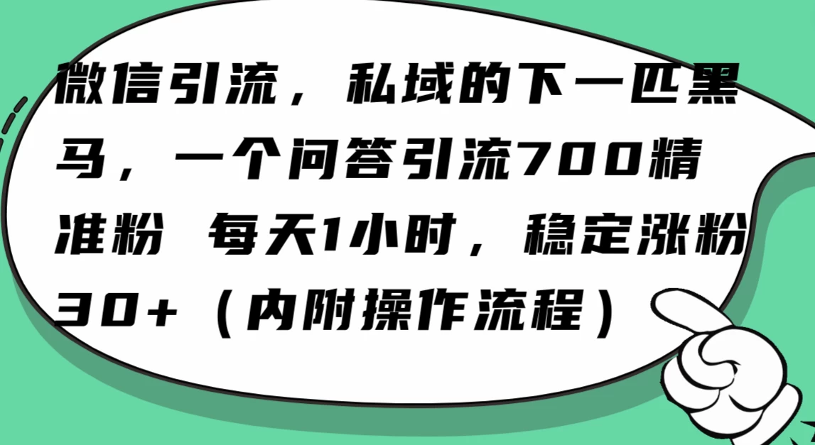 利用 AI 回答微信“问一问”，私域的下一匹黑马，一个问答引流 100 精准粉 - 简单网创项目资源网