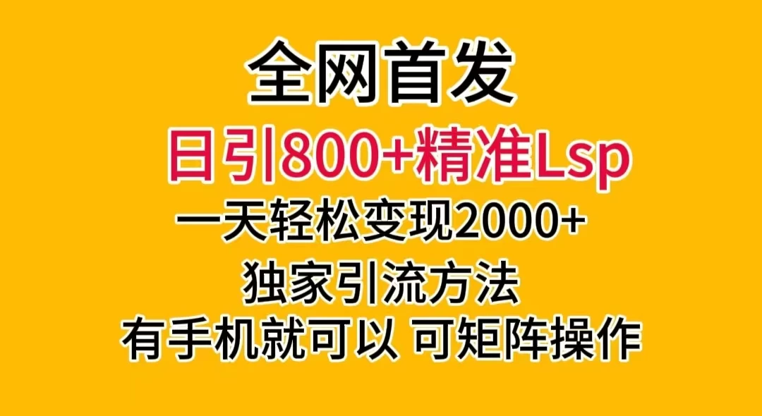 日引 800+ 精准老色批，一天变现 2000+，独家引流方法，可矩阵操作，月入 5W+ - 简单网创项目资源网
